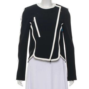 Robert Rodriguez Convertible Black White Crepe Blazer Jacket Top Womens M 6